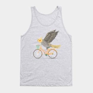 Cockatiel on a Bicycle Tank Top